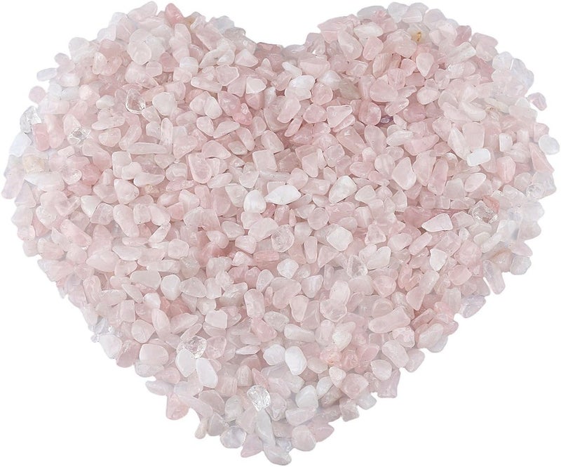 rockcloud 1 lb Rose Quartz Small Tumbled Chips Crushed Stone Healing Reiki Crystal Jewelry Making Home Decoration - Image 1